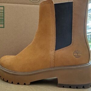 New without tags timberland leather suede pull on boots ankle chelsea boots 7.5